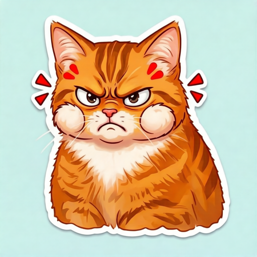 Angry cat sticker