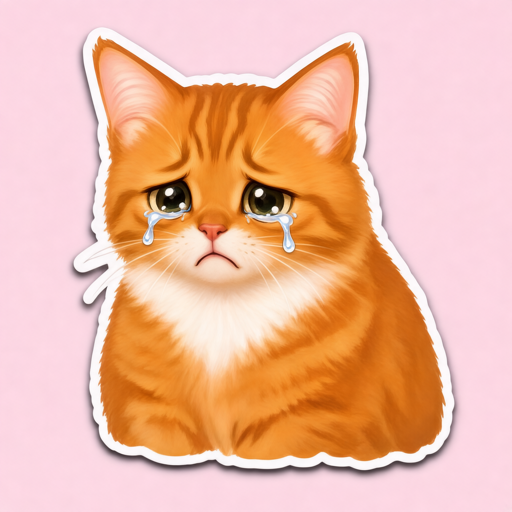 Crying cat sticker