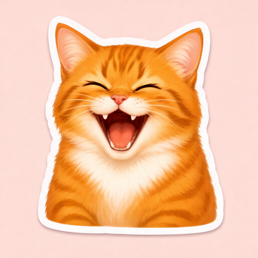 Laughing cat sticker