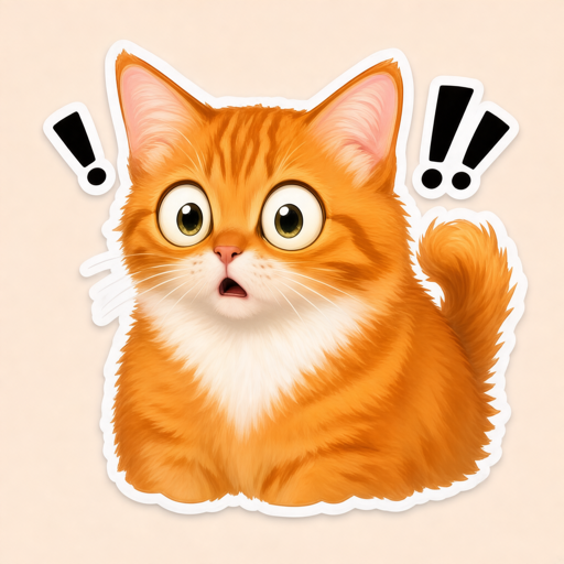Shocked cat sticker